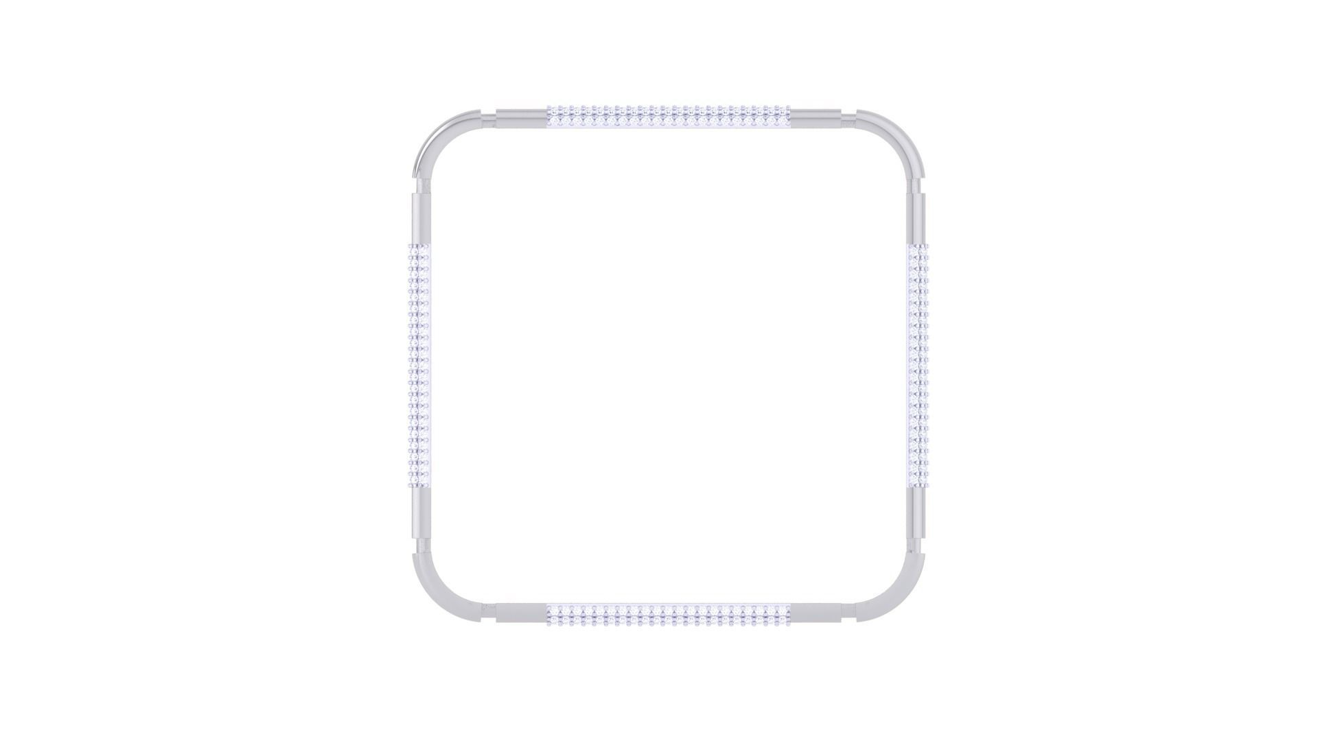 Square Solid Diamond Women Bracelets 3dm renders  3D print model_9