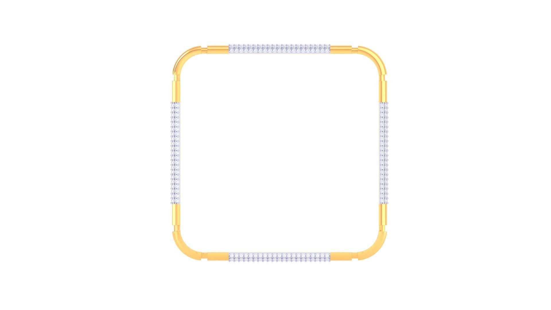 Square Solid Diamond Women Bracelets 3dm renders  3D print model_10