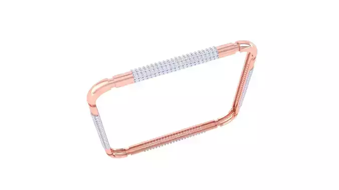 Square Solid Diamond Women Bracelets 3dm renders  3D print model