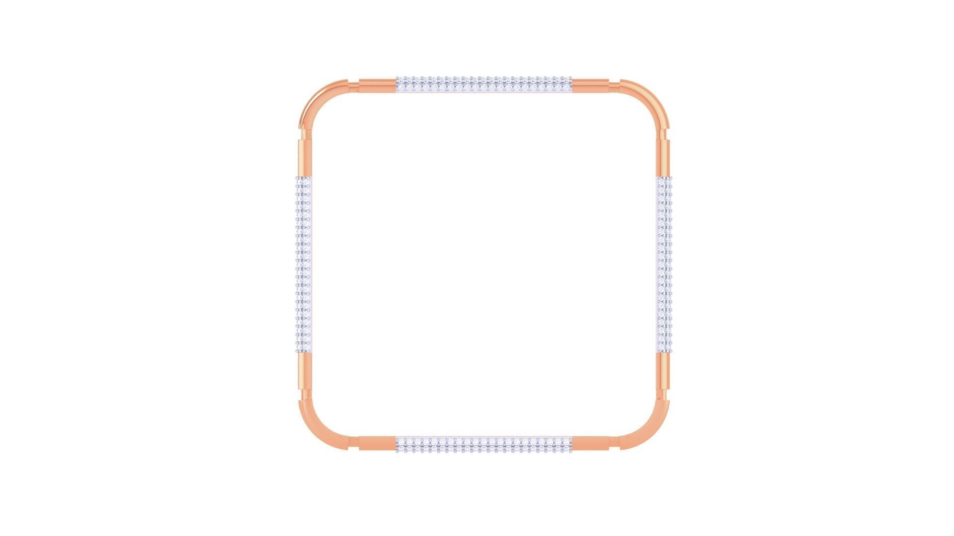 Square Solid Diamond Women Bracelets 3dm renders  3D print model_11