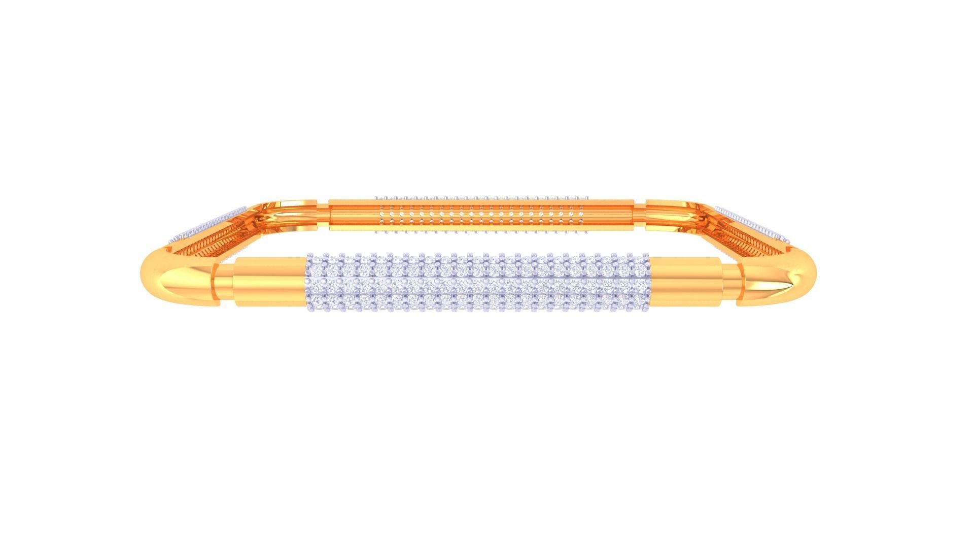 Square Solid Diamond Women Bracelets 3dm renders  3D print model_7