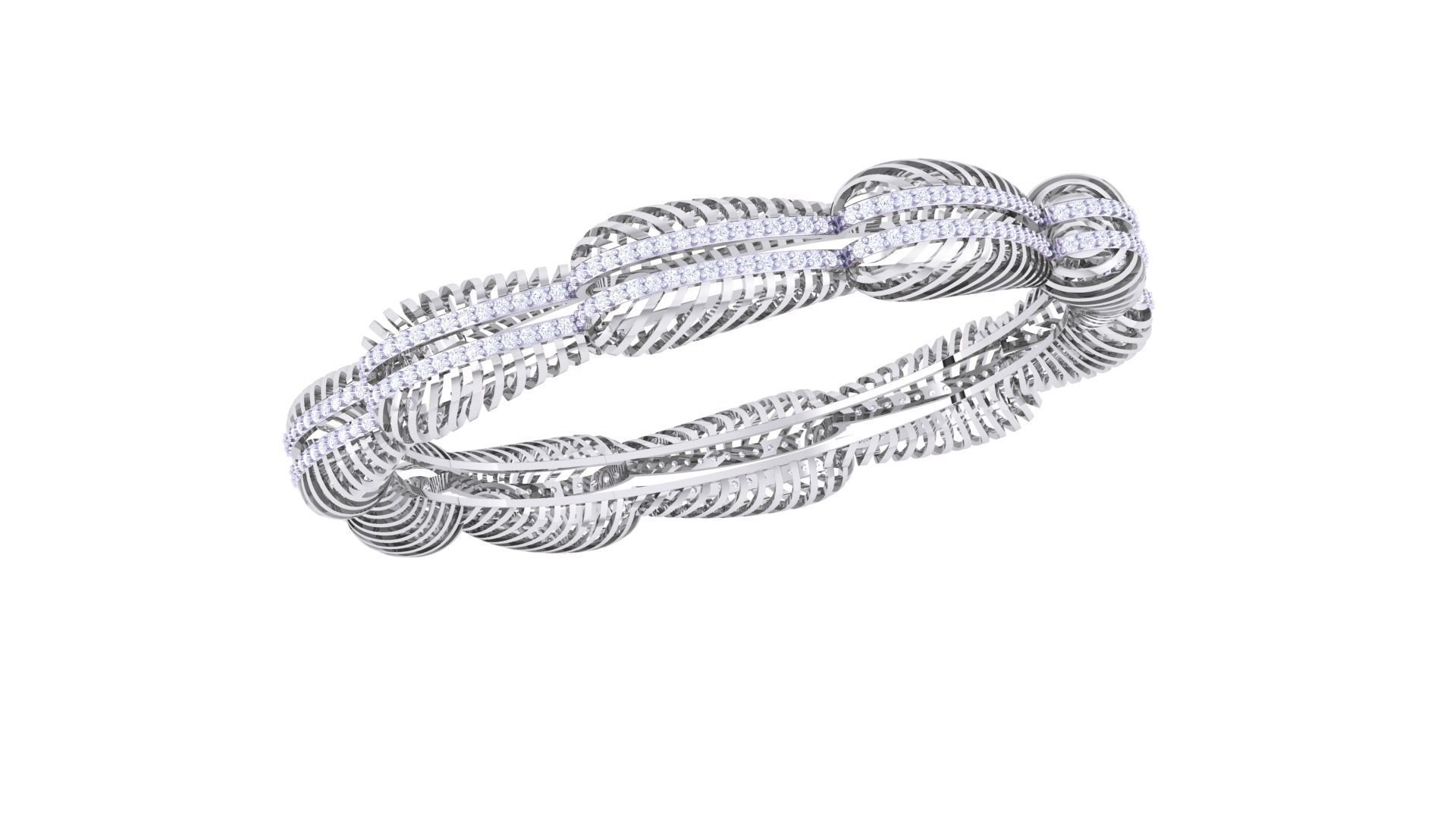 Ultra Vision Wire Mesh Solid Diamond Women Bracelets 3dm  3D print model_1