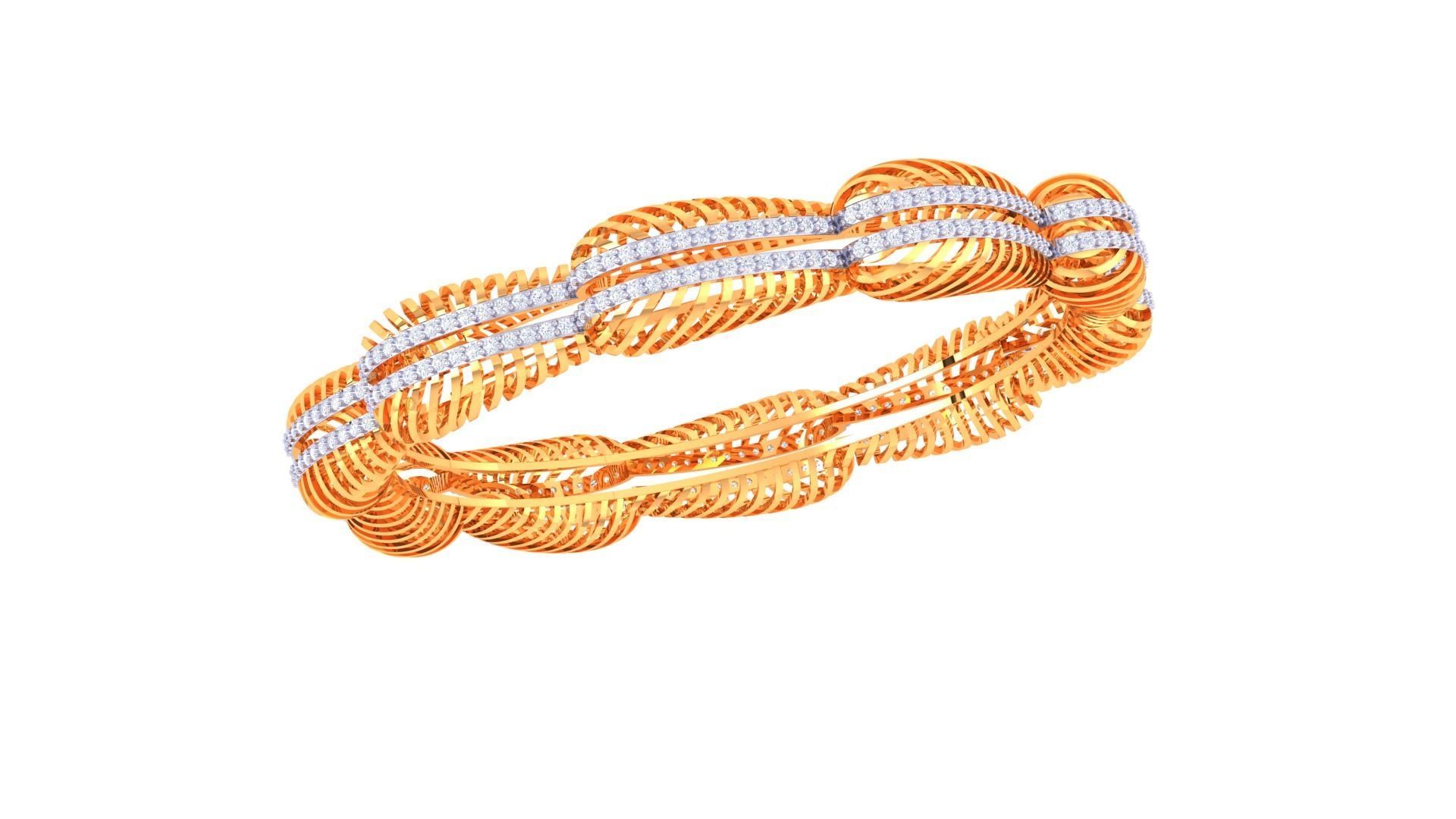 Ultra Vision Wire Mesh Solid Diamond Women Bracelets 3dm  3D print model_2