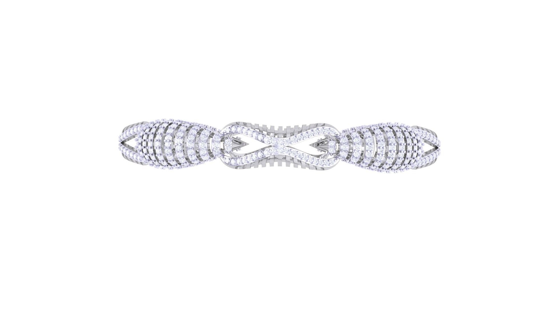 Solid Diamond Women Bracelets 3dm renders  3D print model_6