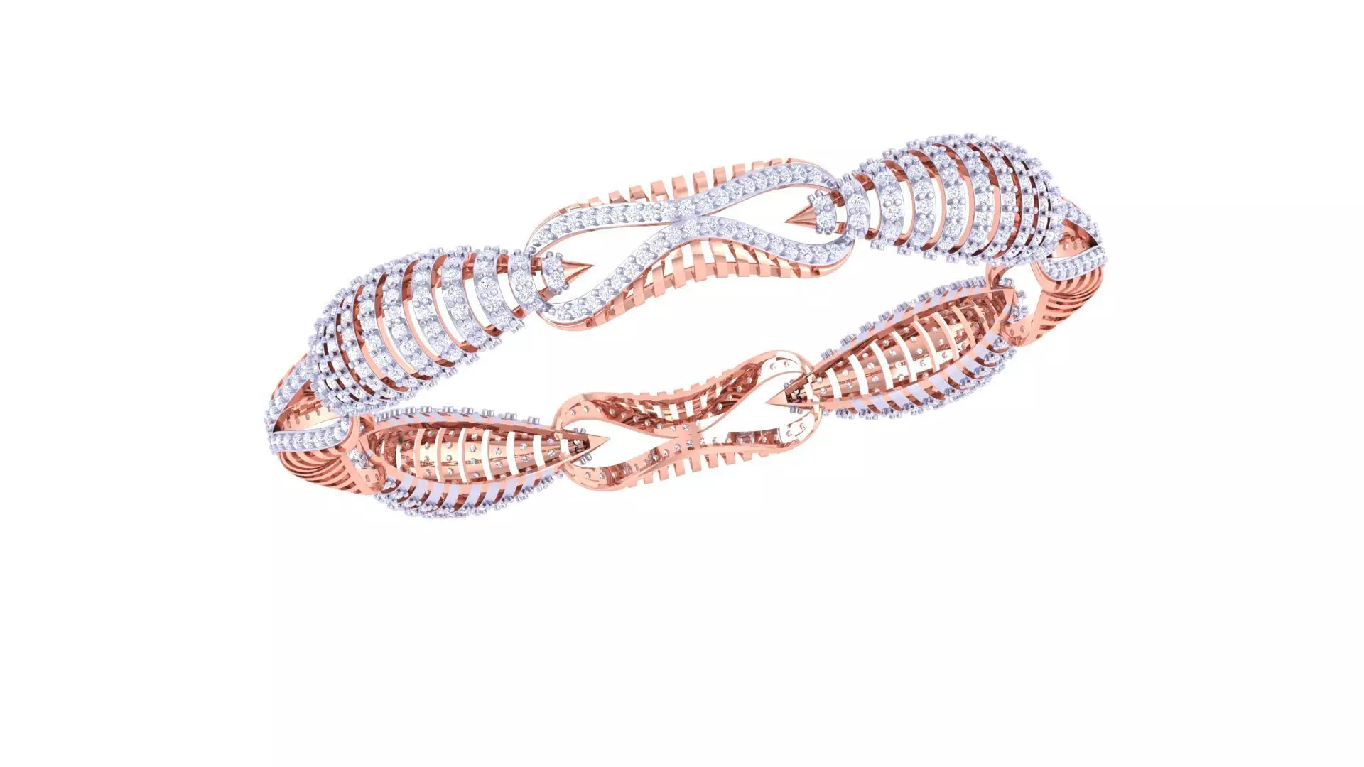 Solid Diamond Women Bracelets 3dm renders  3D print model_0