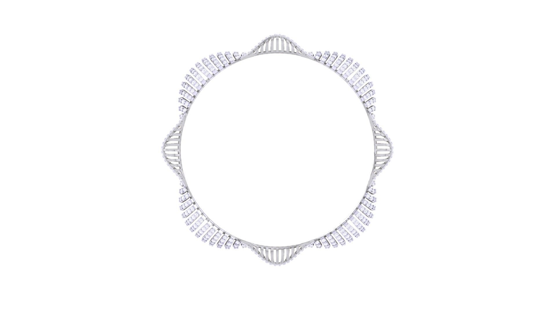 Solid Diamond Women Bracelets 3dm renders  3D print model_10