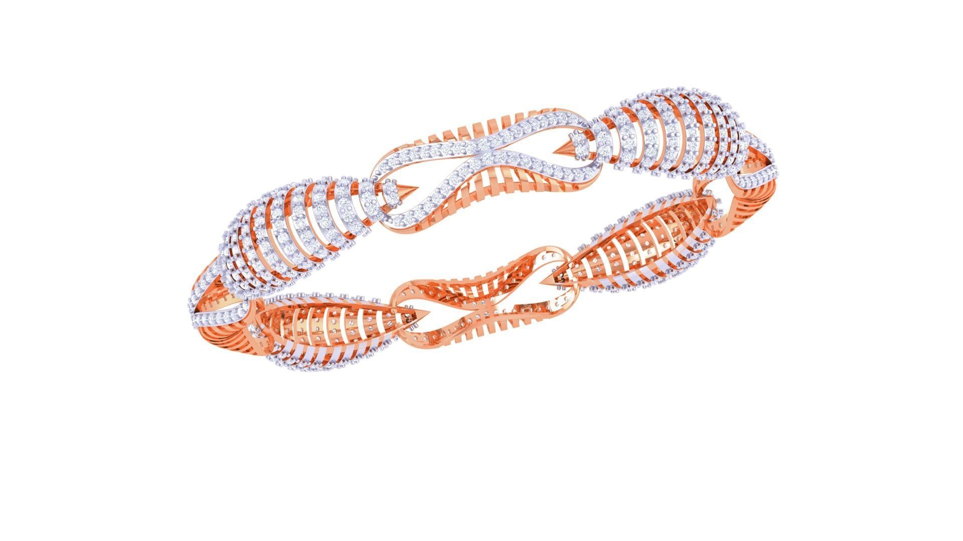 Solid Diamond Women Bracelets 3dm renders  3D print model_5