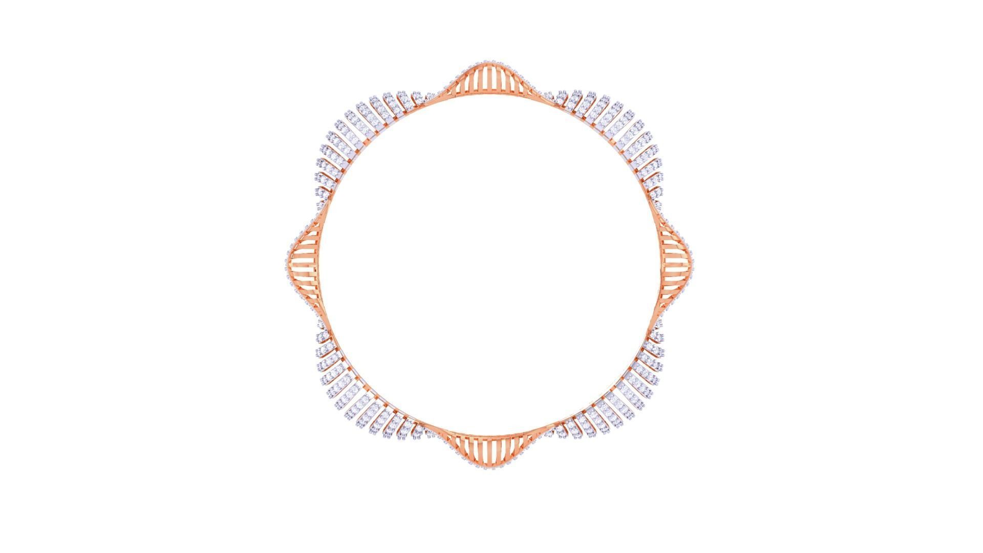 Solid Diamond Women Bracelets 3dm renders  3D print model_11