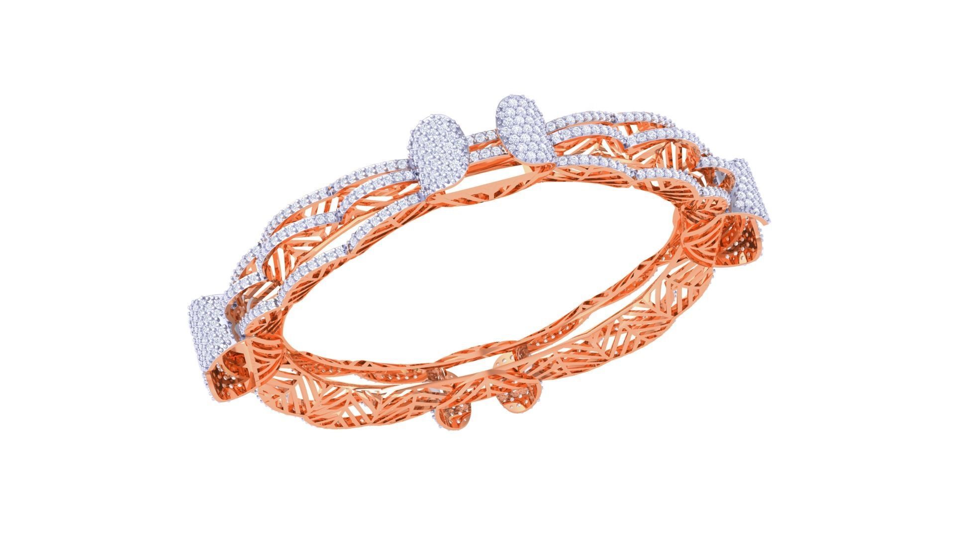 Ultra Vision Wire Mesh Solid Diamond Women Bracelets 3dm  3D print model_5