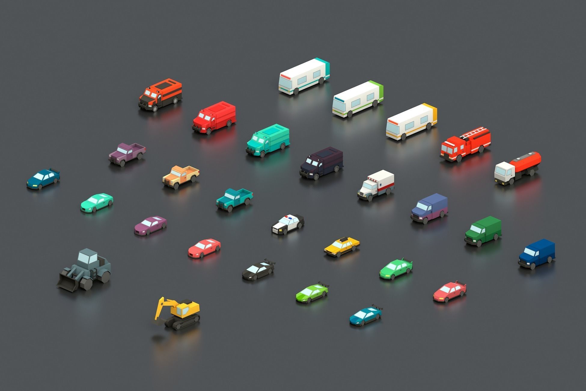 Free Big Low Poly Simple Urban City 3D Asset Pack Free low-poly 3D model_8