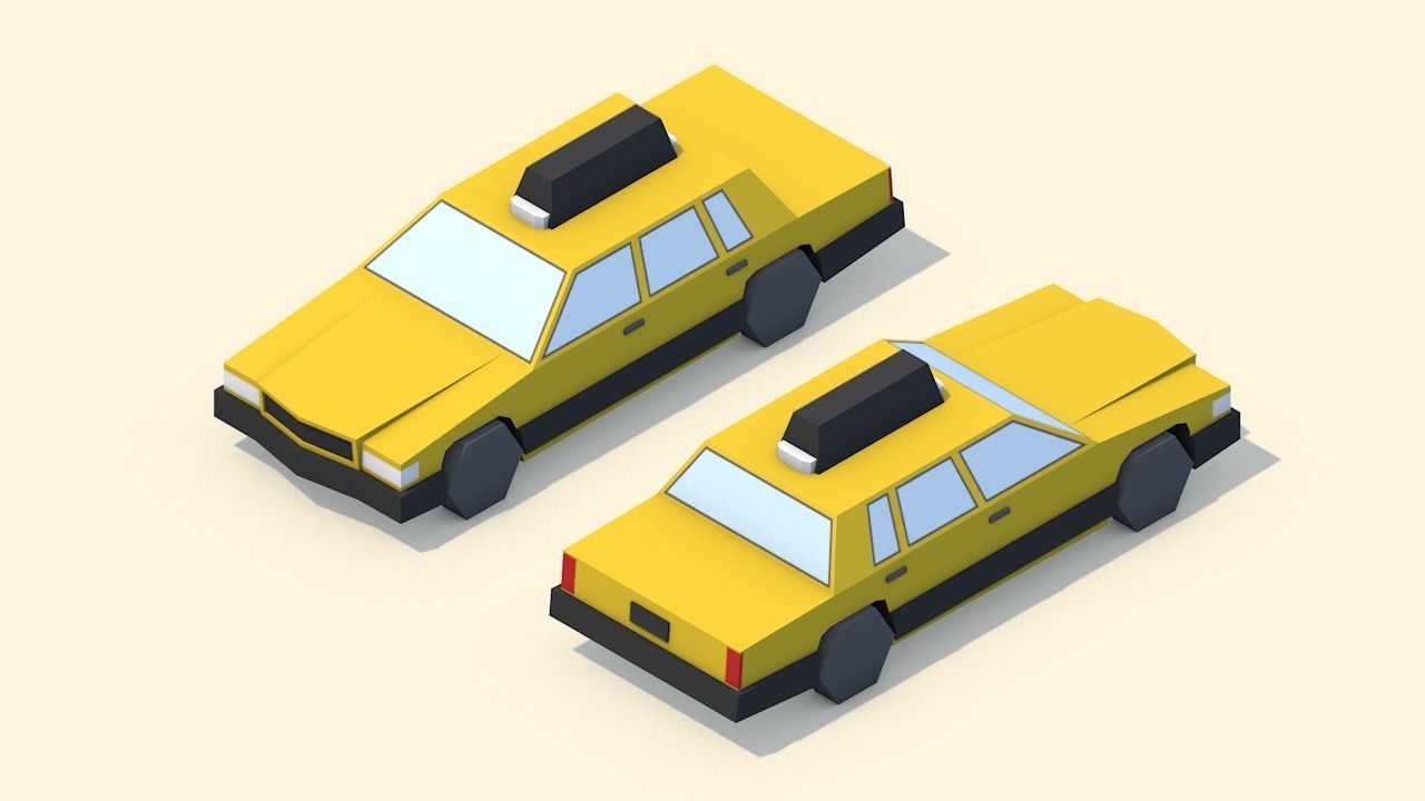 Free Big Low Poly Simple Urban City 3D Asset Pack Free low-poly 3D model_40