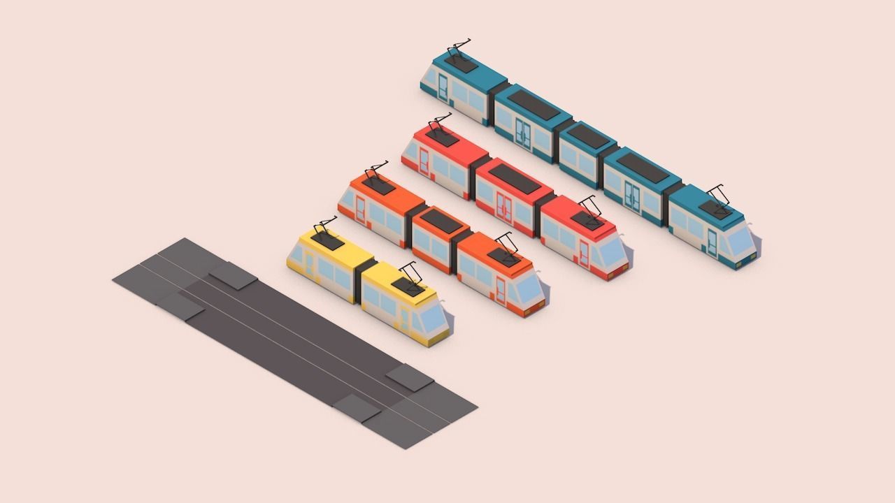 Free Big Low Poly Simple Urban City 3D Asset Pack Free low-poly 3D model_38