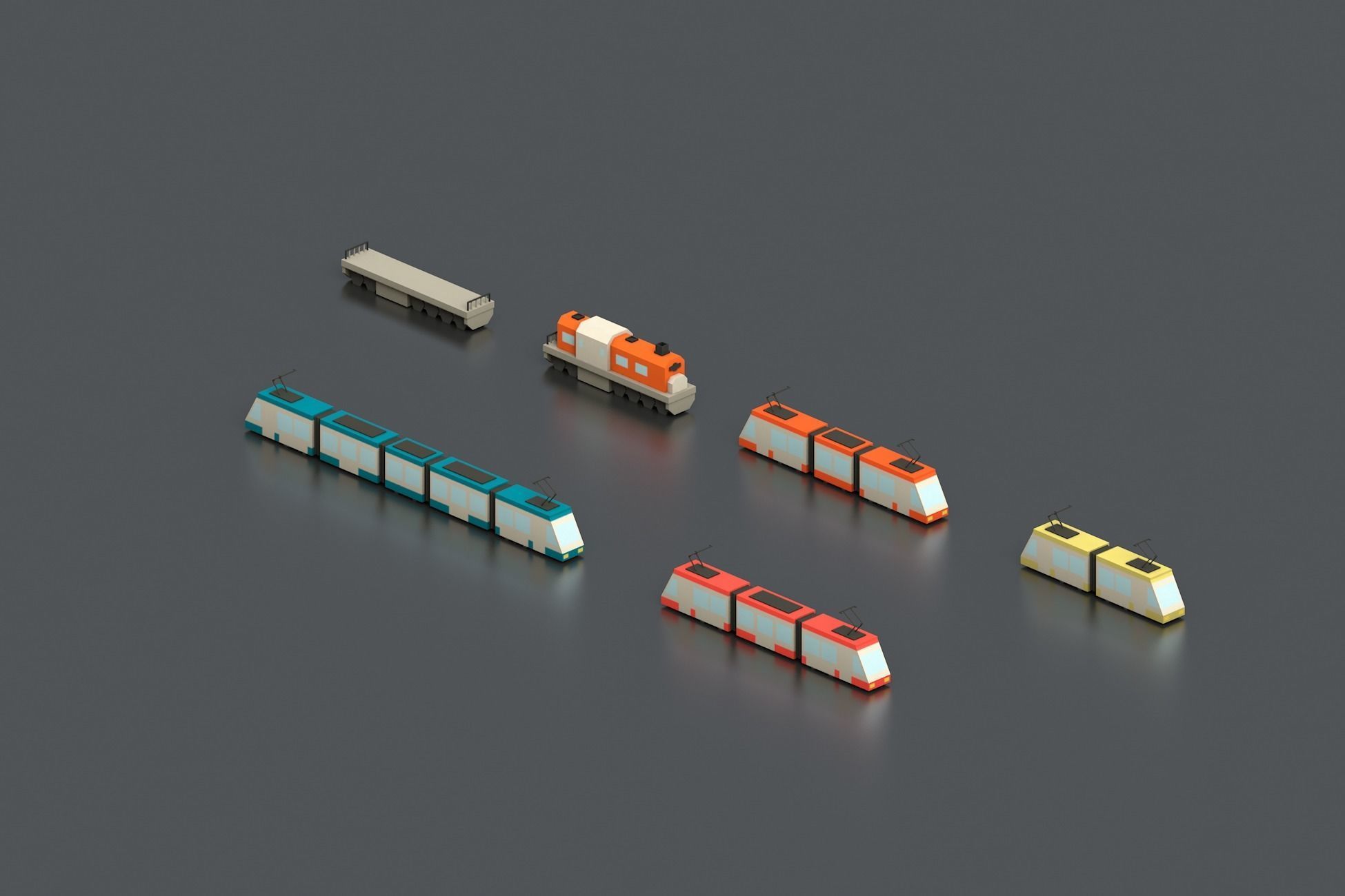 Free Big Low Poly Simple Urban City 3D Asset Pack Free low-poly 3D model_7