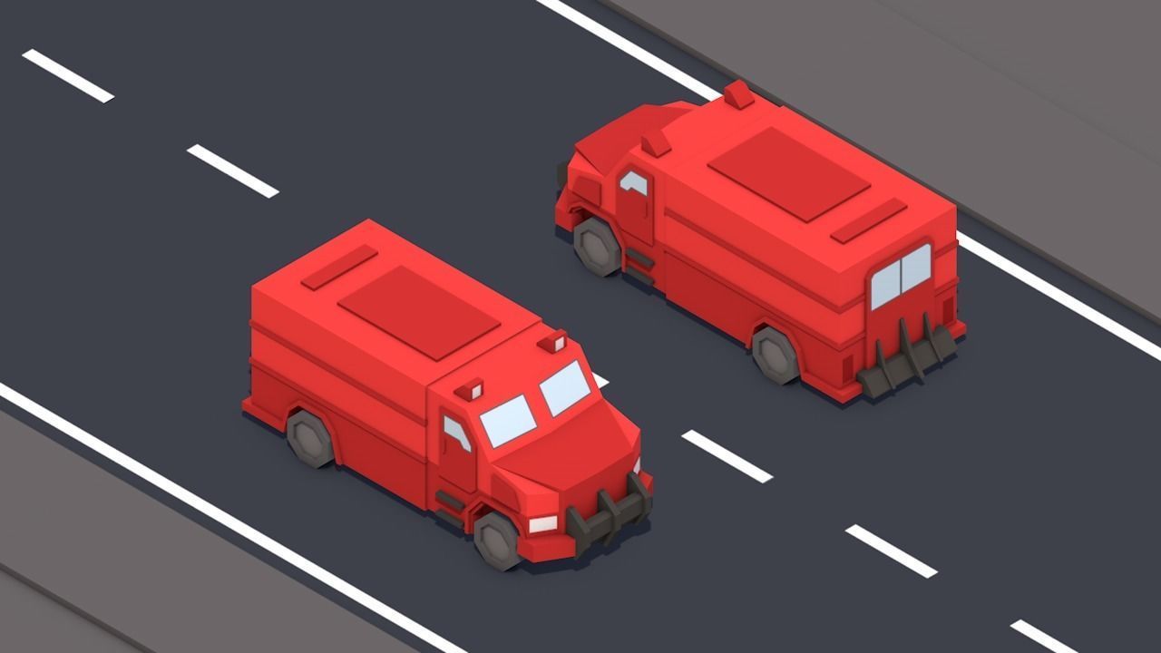 Free Big Low Poly Simple Urban City 3D Asset Pack Free low-poly 3D model_11