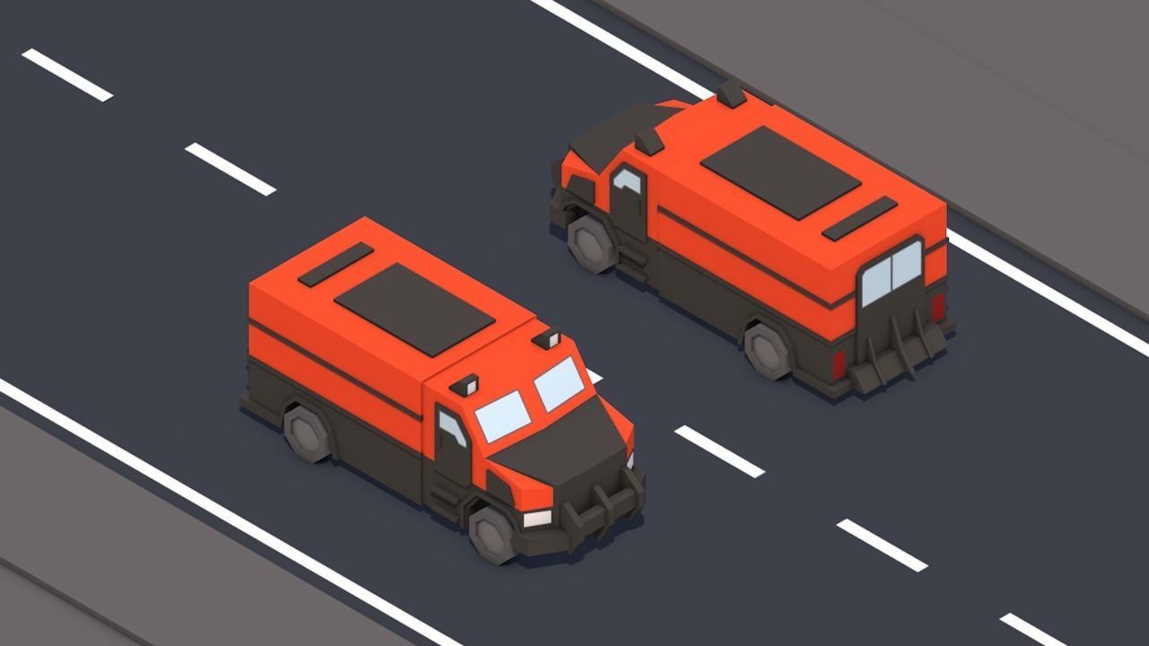 Free Big Low Poly Simple Urban City 3D Asset Pack Free low-poly 3D model_10