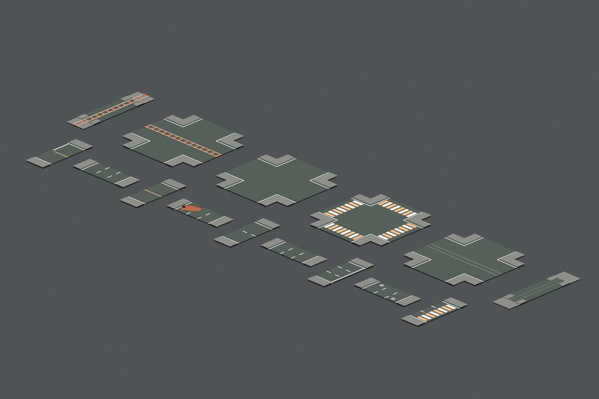 Free Big Low Poly Simple Urban City 3D Asset Pack Free low-poly 3D model_6