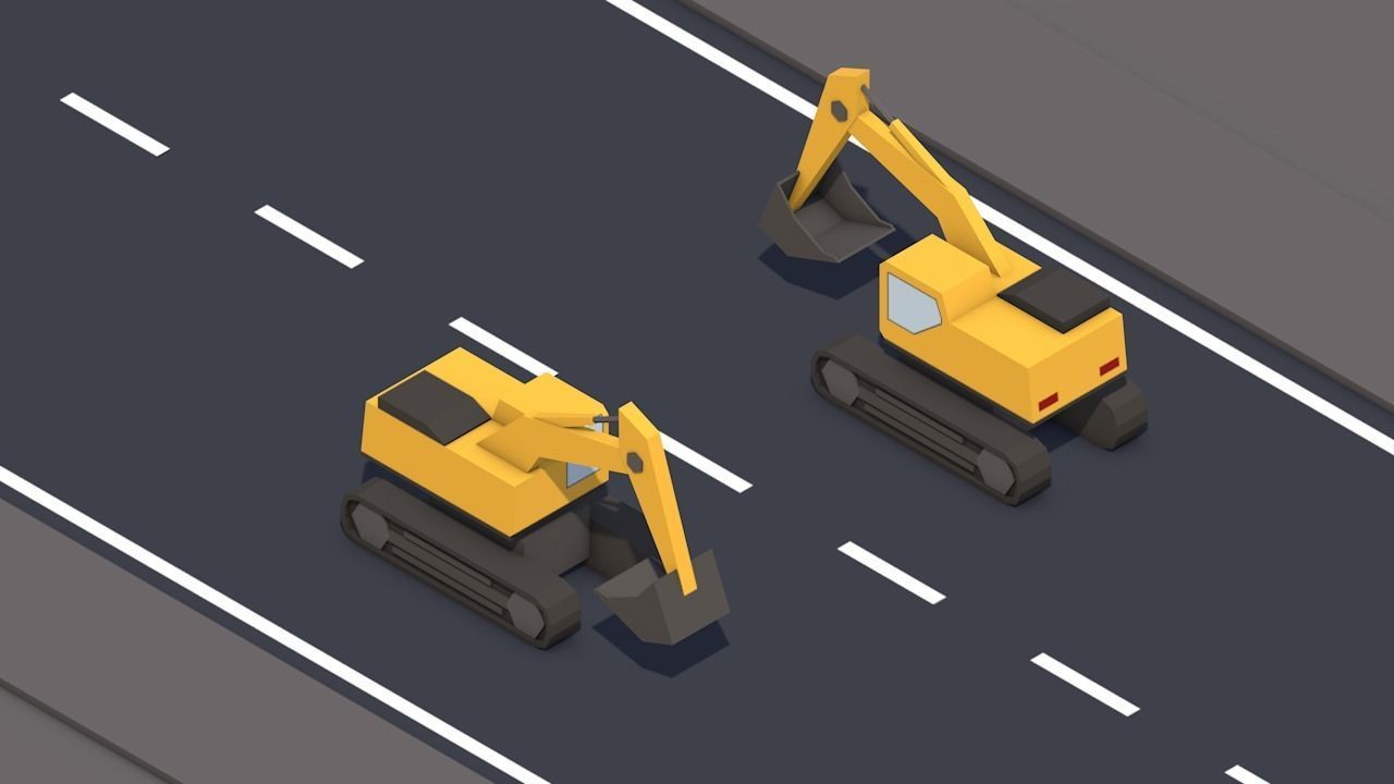 Free Big Low Poly Simple Urban City 3D Asset Pack Free low-poly 3D model_26