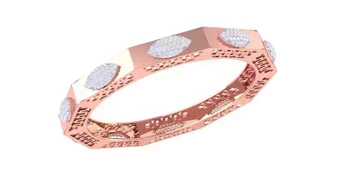 Wire Mesh Solid Diamond Women Bracelets 3dm renders 