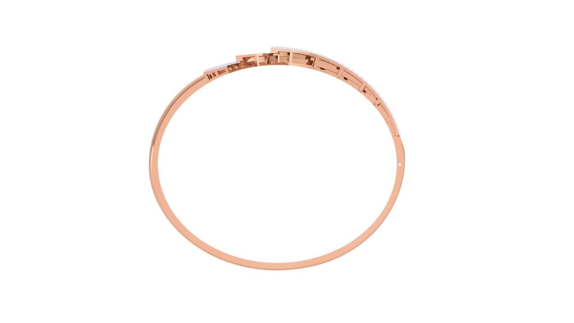 Twisted Solid Diamond Women Bracelets 3dm renders  3D print model_11