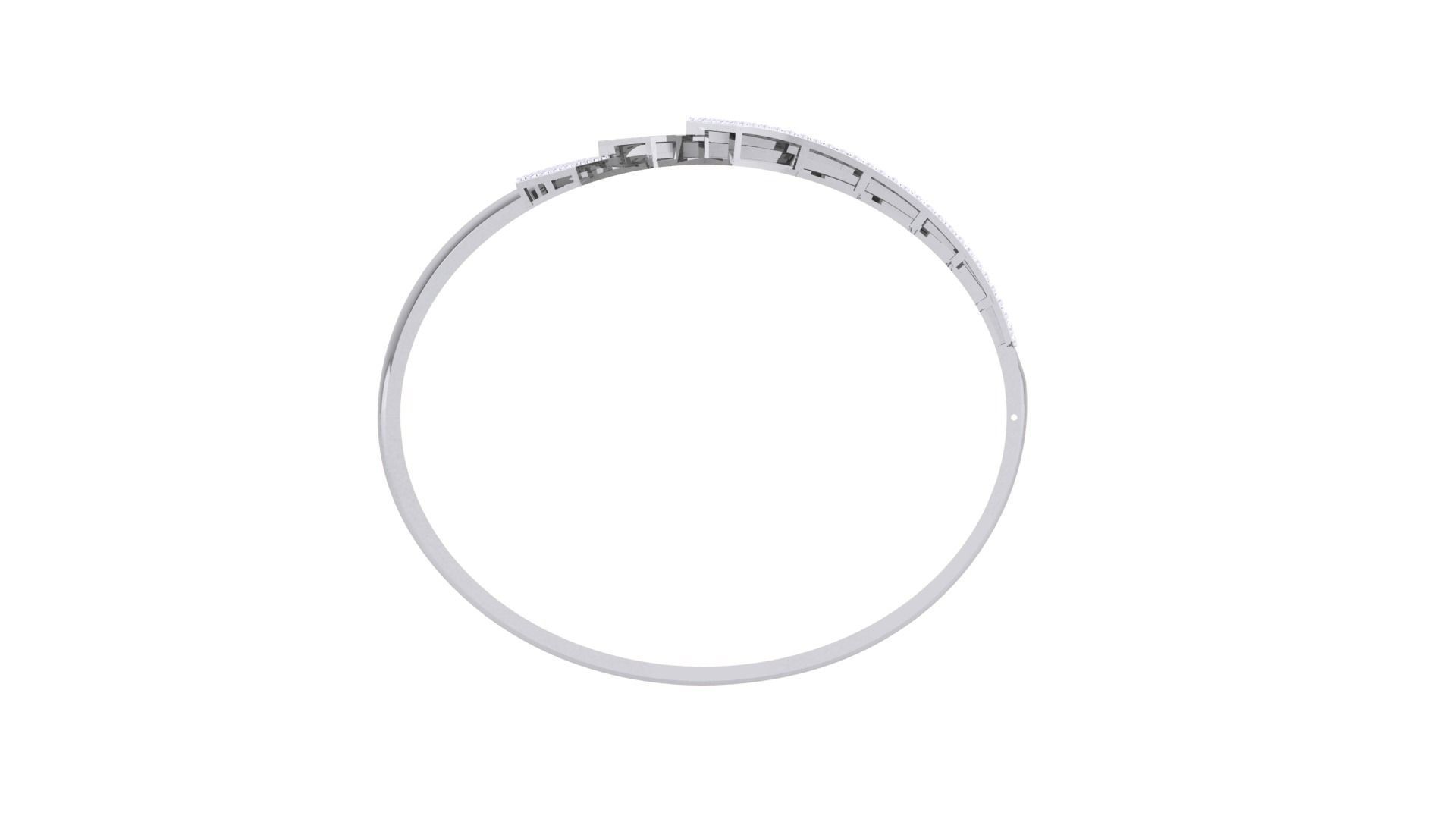 Twisted Solid Diamond Women Bracelets 3dm renders  3D print model_10