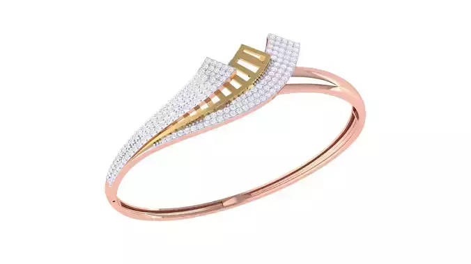 Twisted Solid Diamond Women Bracelets 3dm renders  3D print model