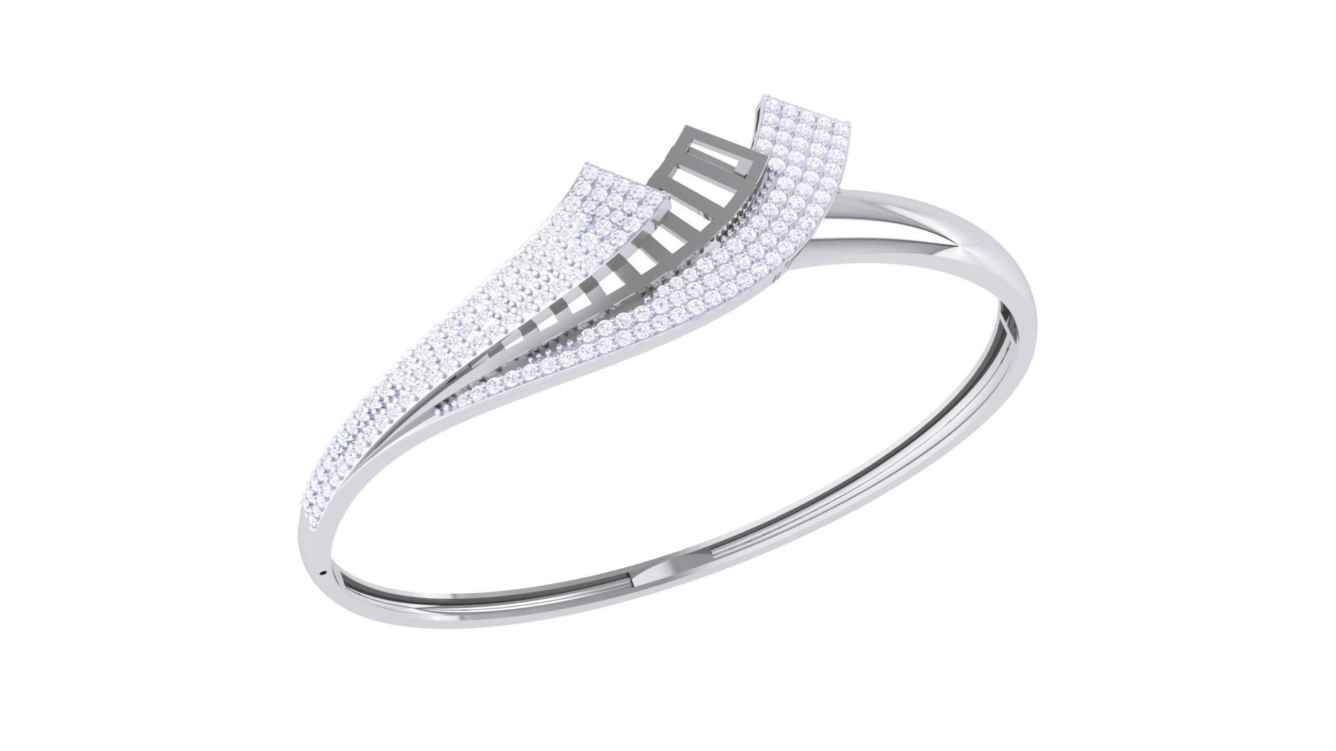 Twisted Solid Diamond Women Bracelets 3dm renders  3D print model_1
