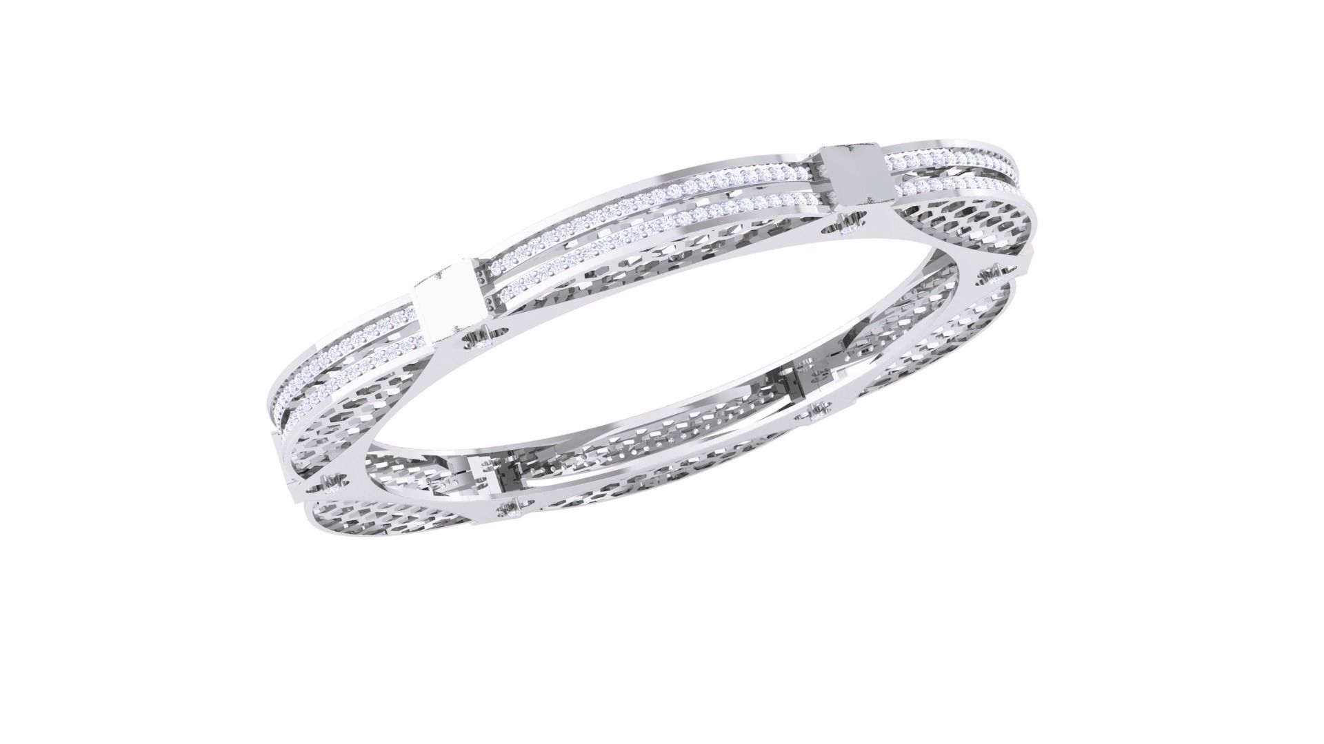 Ultra Vision Mesh Wire Women Light wt Diamond Bracelet 3dm  3D print model_1