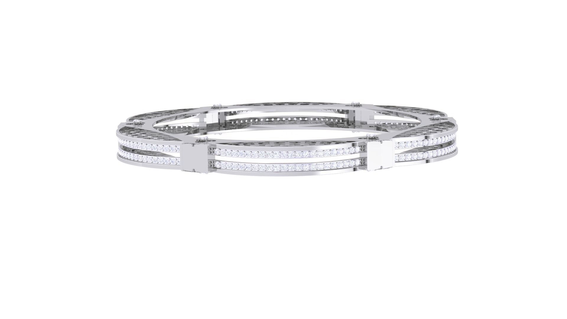 Ultra Vision Mesh Wire Women Light wt Diamond Bracelet 3dm  3D print model_6