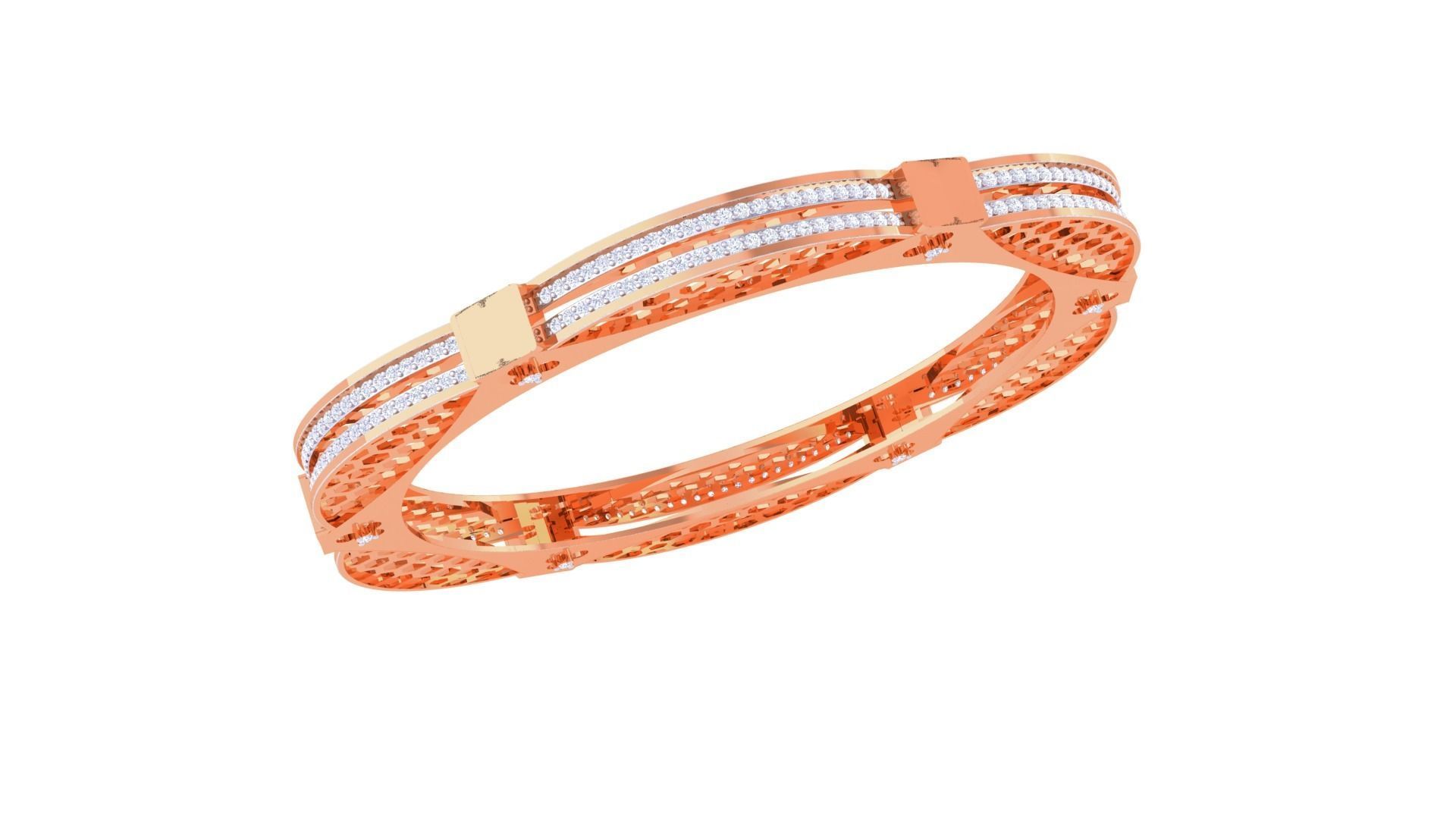 Ultra Vision Mesh Wire Women Light wt Diamond Bracelet 3dm  3D print model_5