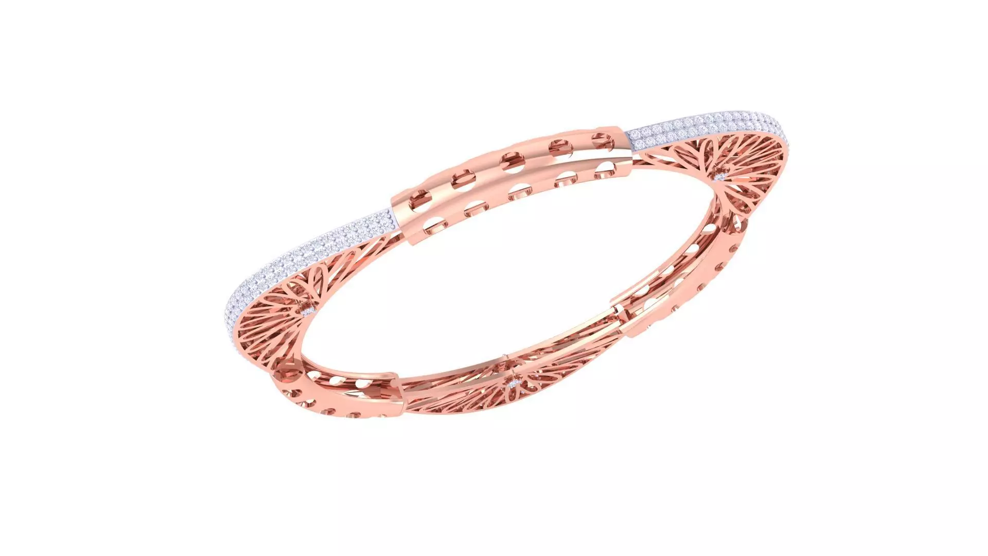 Ultra Vision Mesh Triangular Solid Diamond Women Bracelets 3dm 3D print model_0