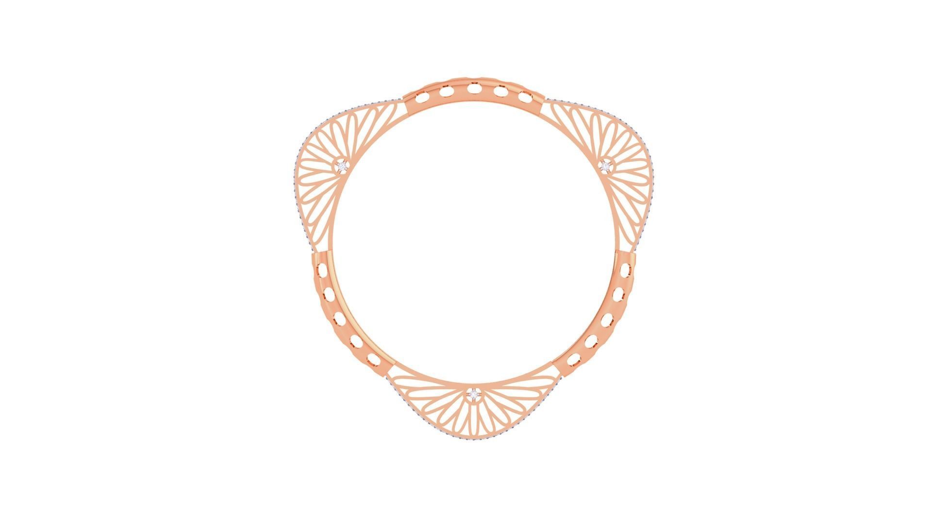 Ultra Vision Mesh Triangular Solid Diamond Women Bracelets 3dm 3D print model_11