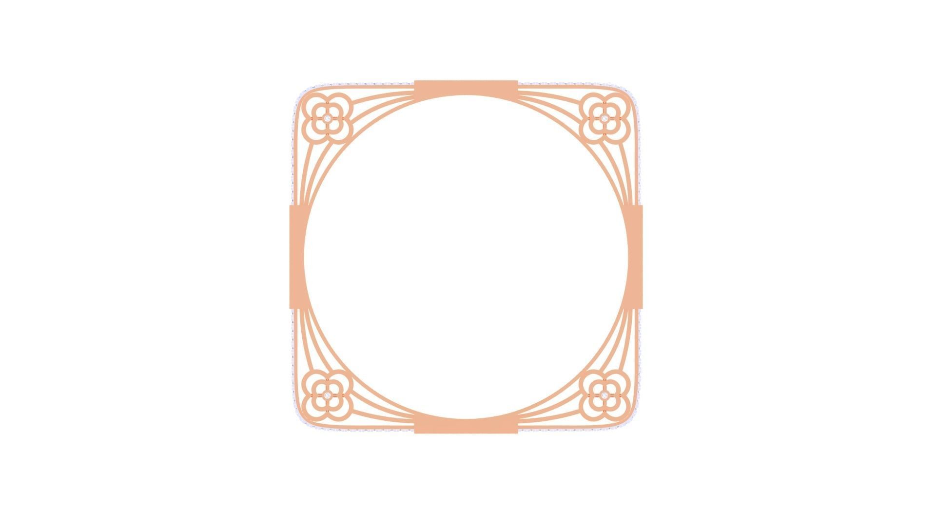 Square Solid Diamond Women Bracelets 3dm renders  3D print model_11