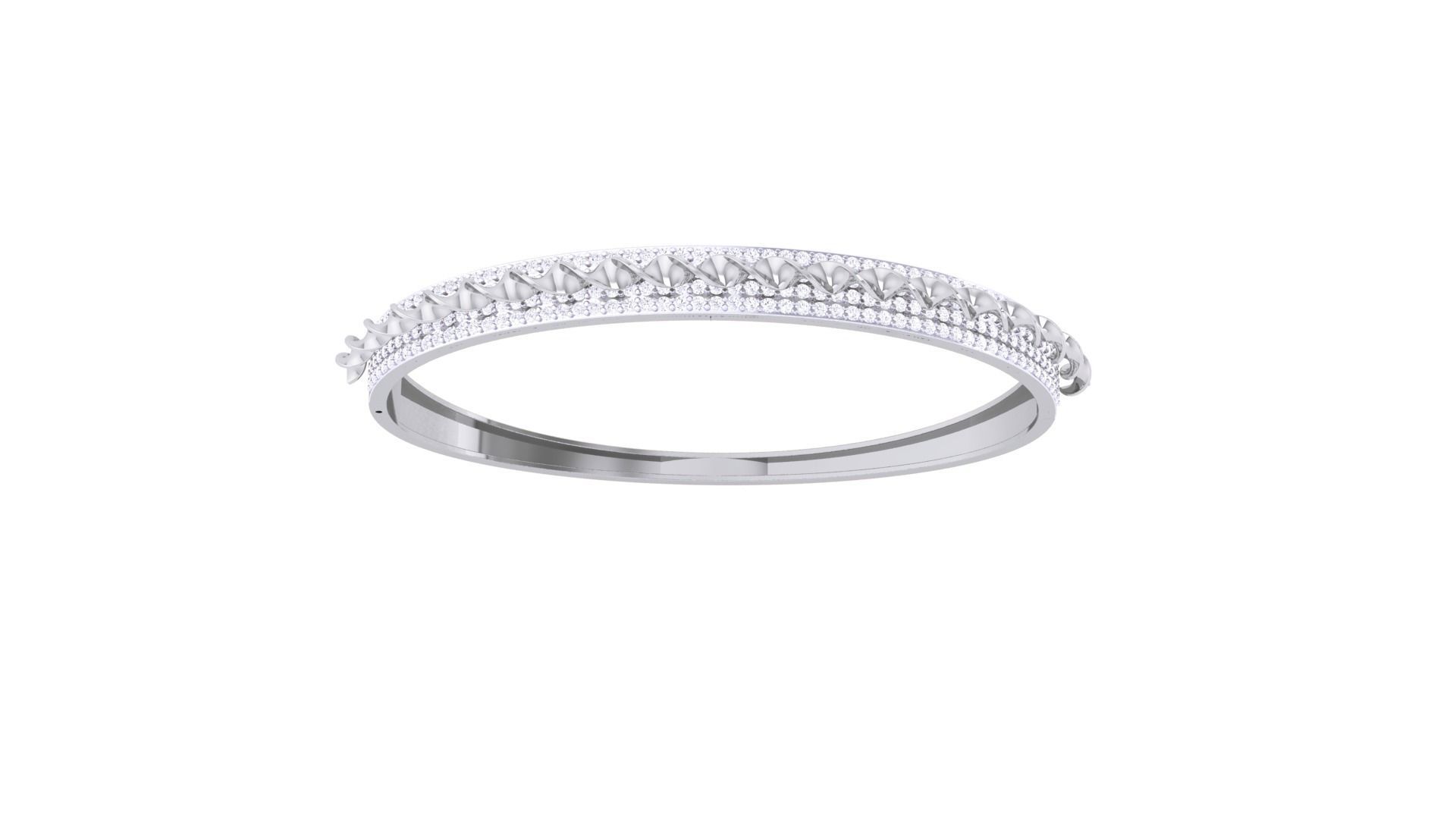 Solid Diamond Women Bracelets 3dm renders  3D print model_7