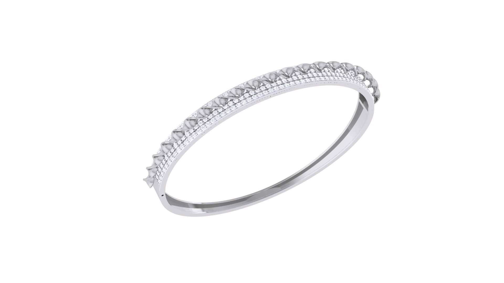 Solid Diamond Women Bracelets 3dm renders  3D print model_1