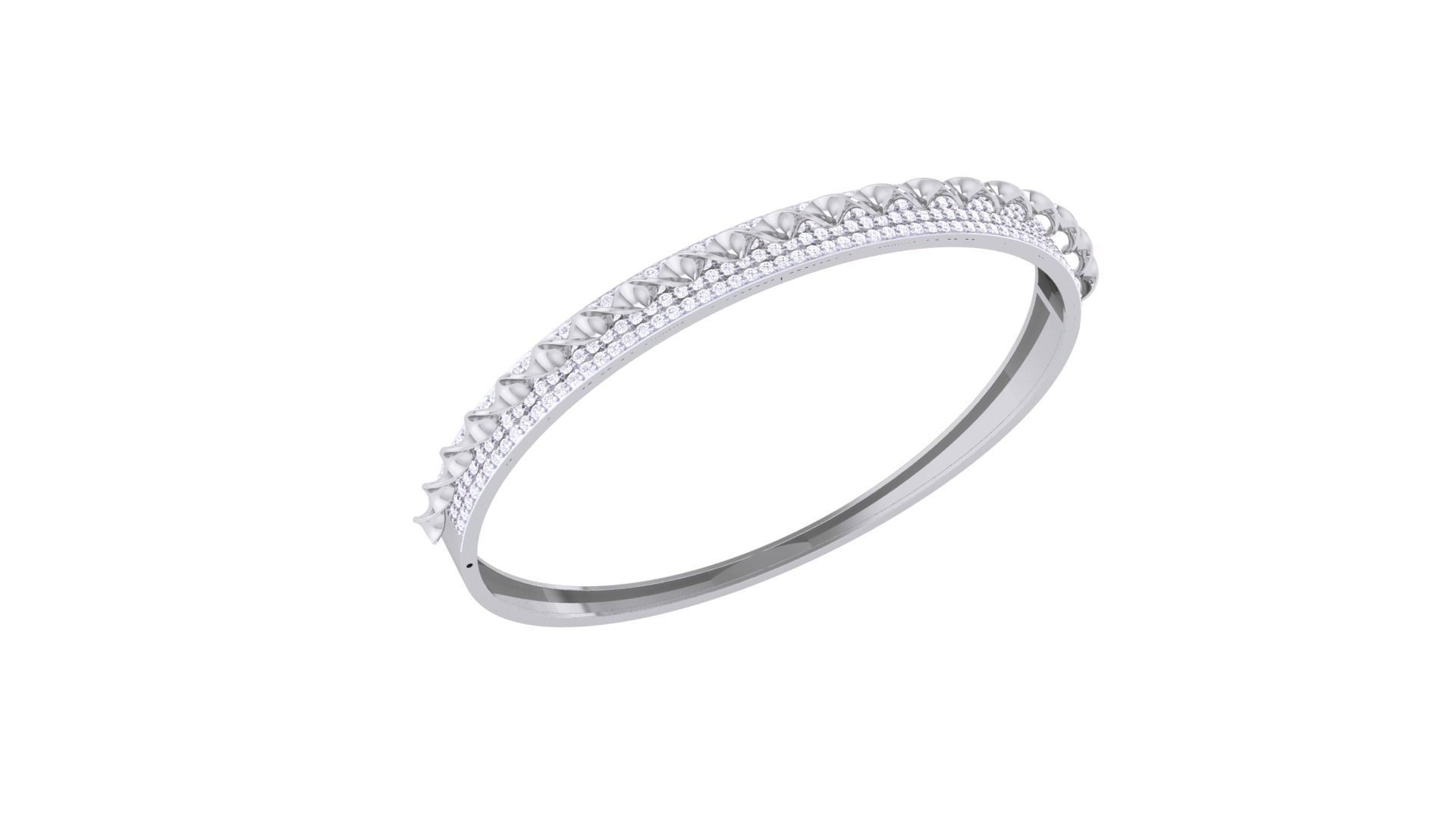 Solid Diamond Women Bracelets 3dm renders  3D print model_4