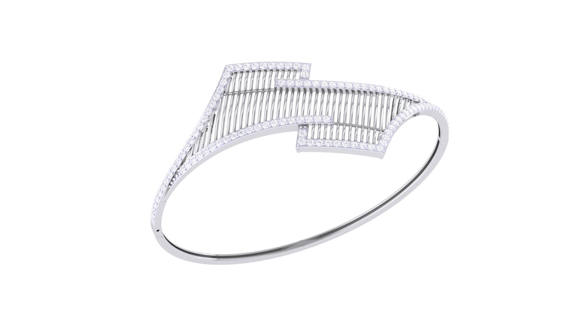 Mesh Wire Women Light wt Diamond Bracelet 3dm renders 3D print model_1