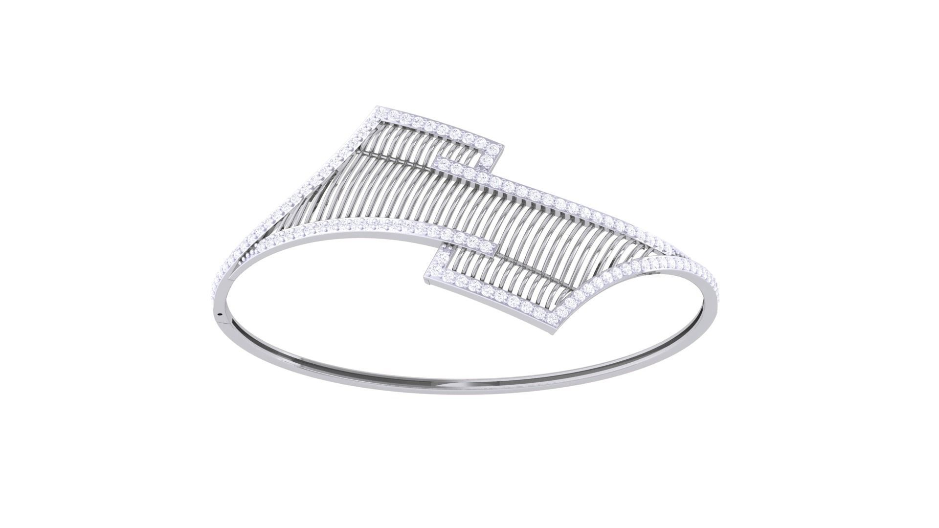 Mesh Wire Women Light wt Diamond Bracelet 3dm renders 3D print model_6