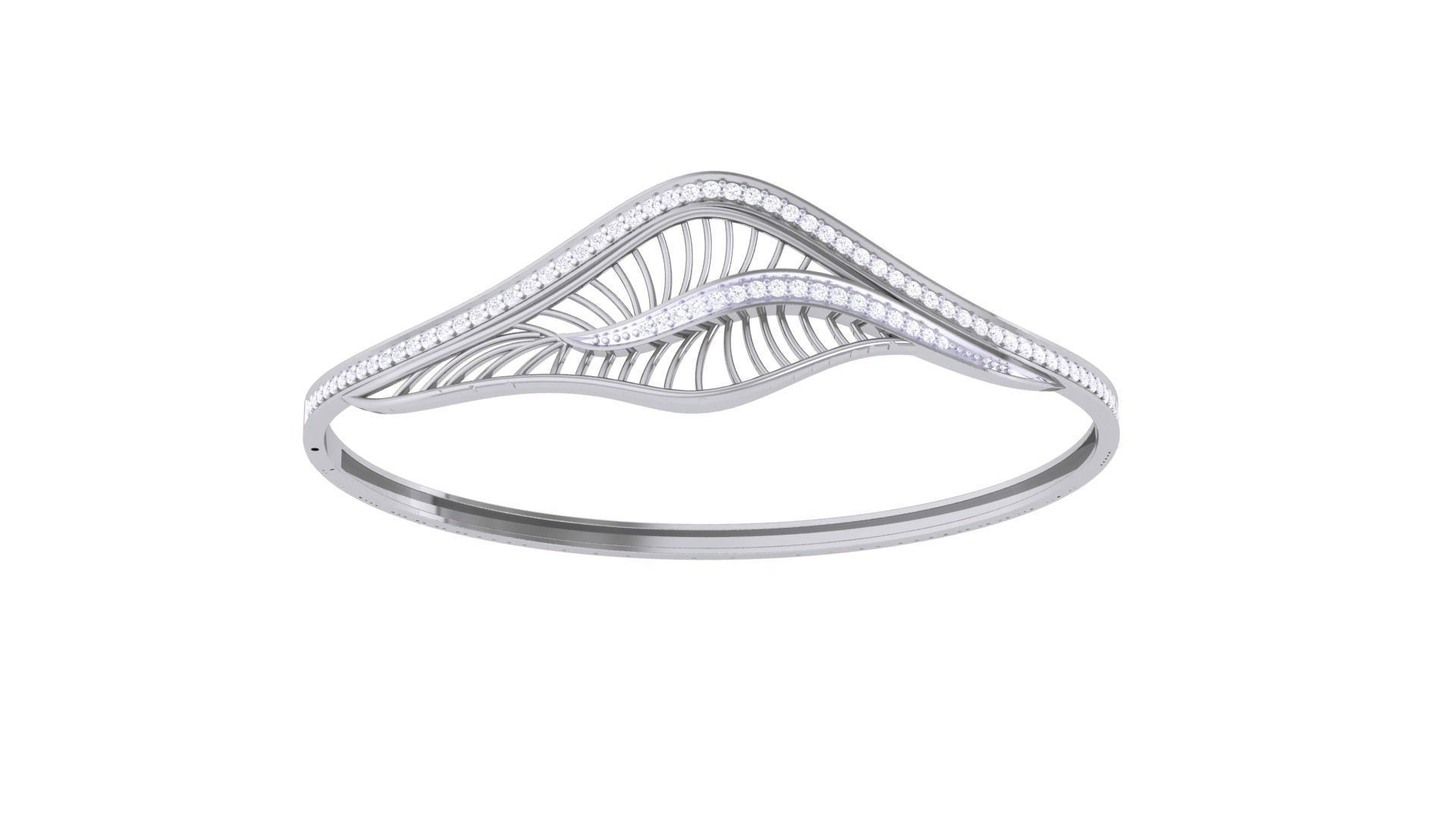 Mesh Wire Women Light wt Diamond Bracelet 3dm renders 3D print model_6