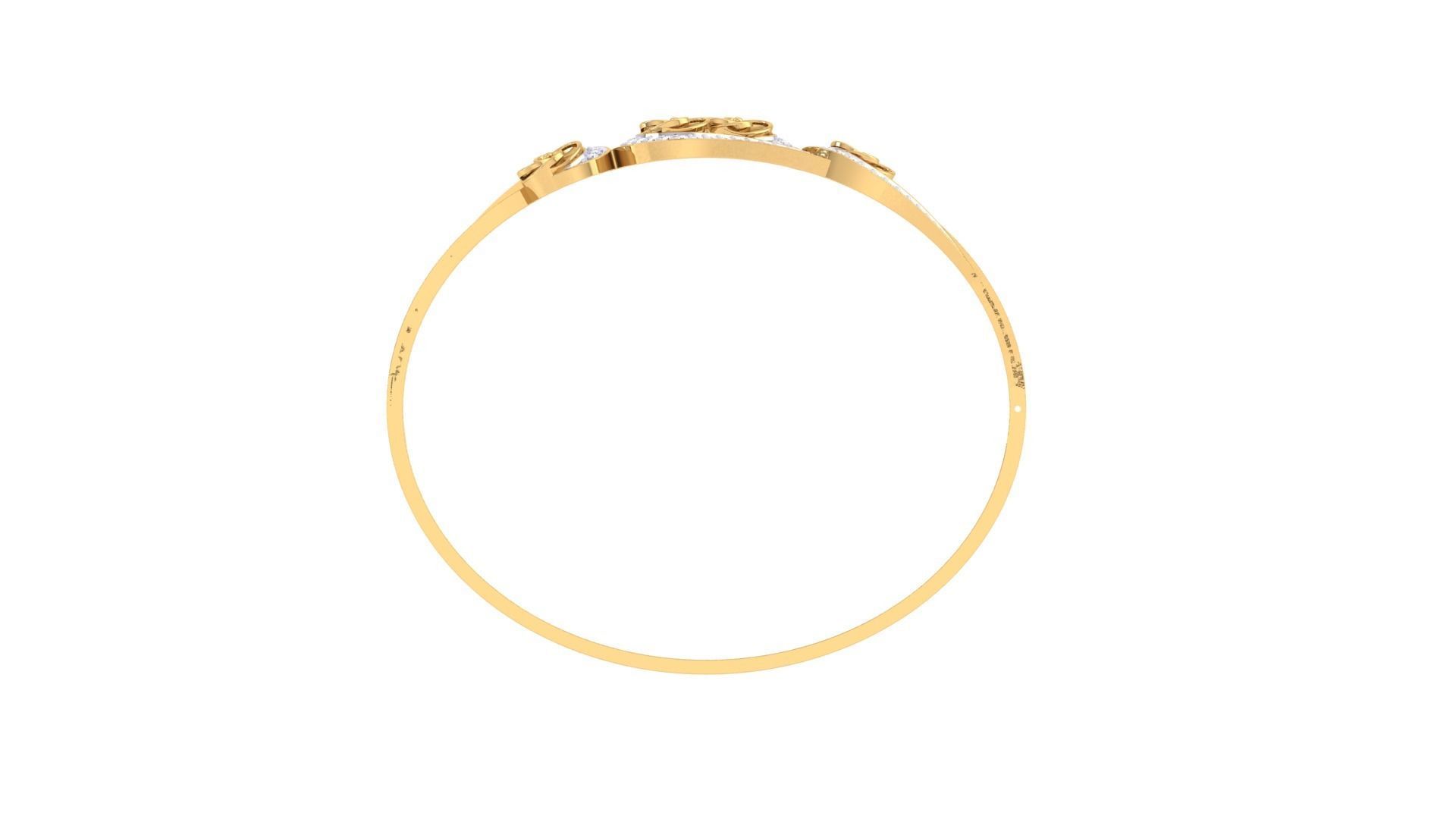 Flower Women Light wt Diamond Bracelet 3dm renders 3D print model_9