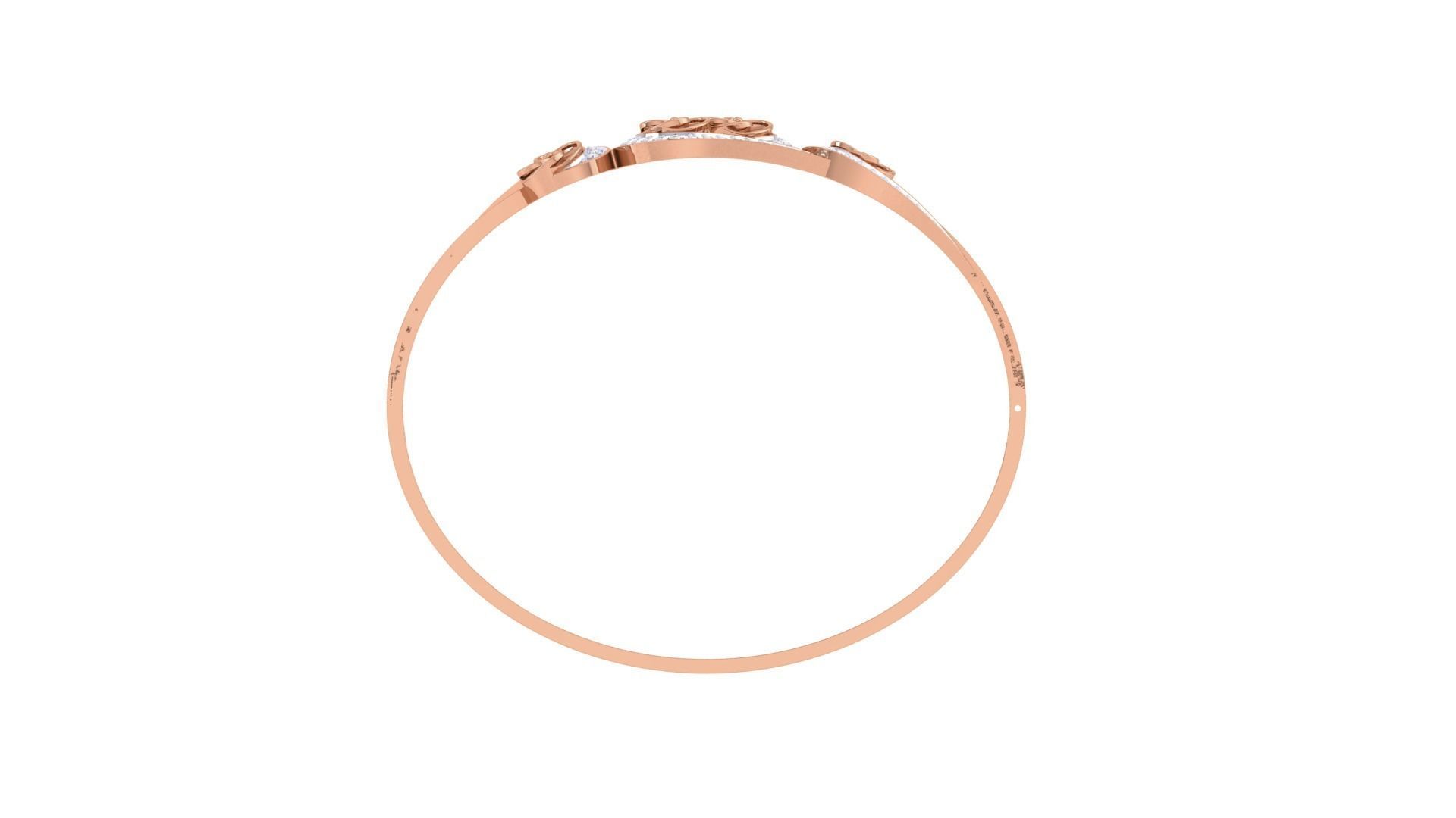 Flower Women Light wt Diamond Bracelet 3dm renders 3D print model_11