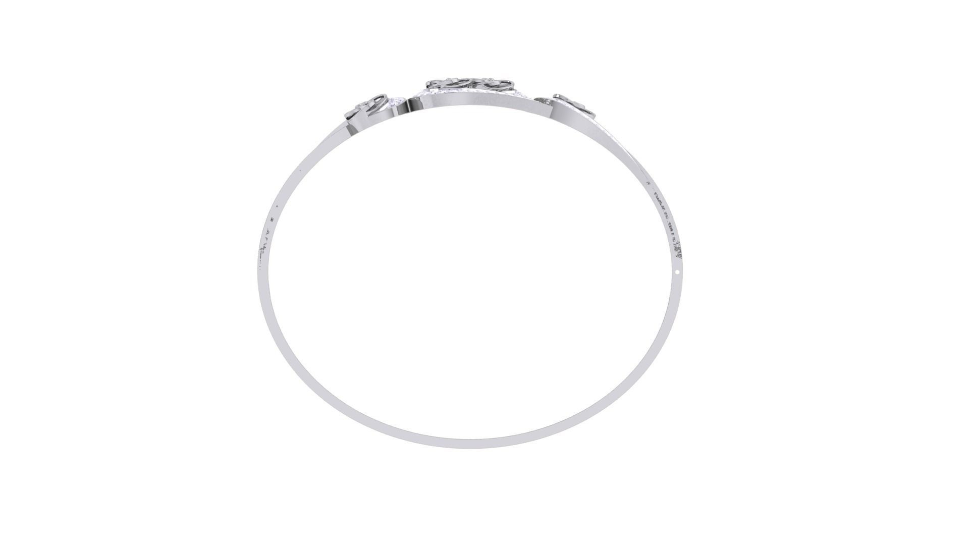 Flower Women Light wt Diamond Bracelet 3dm renders 3D print model_10