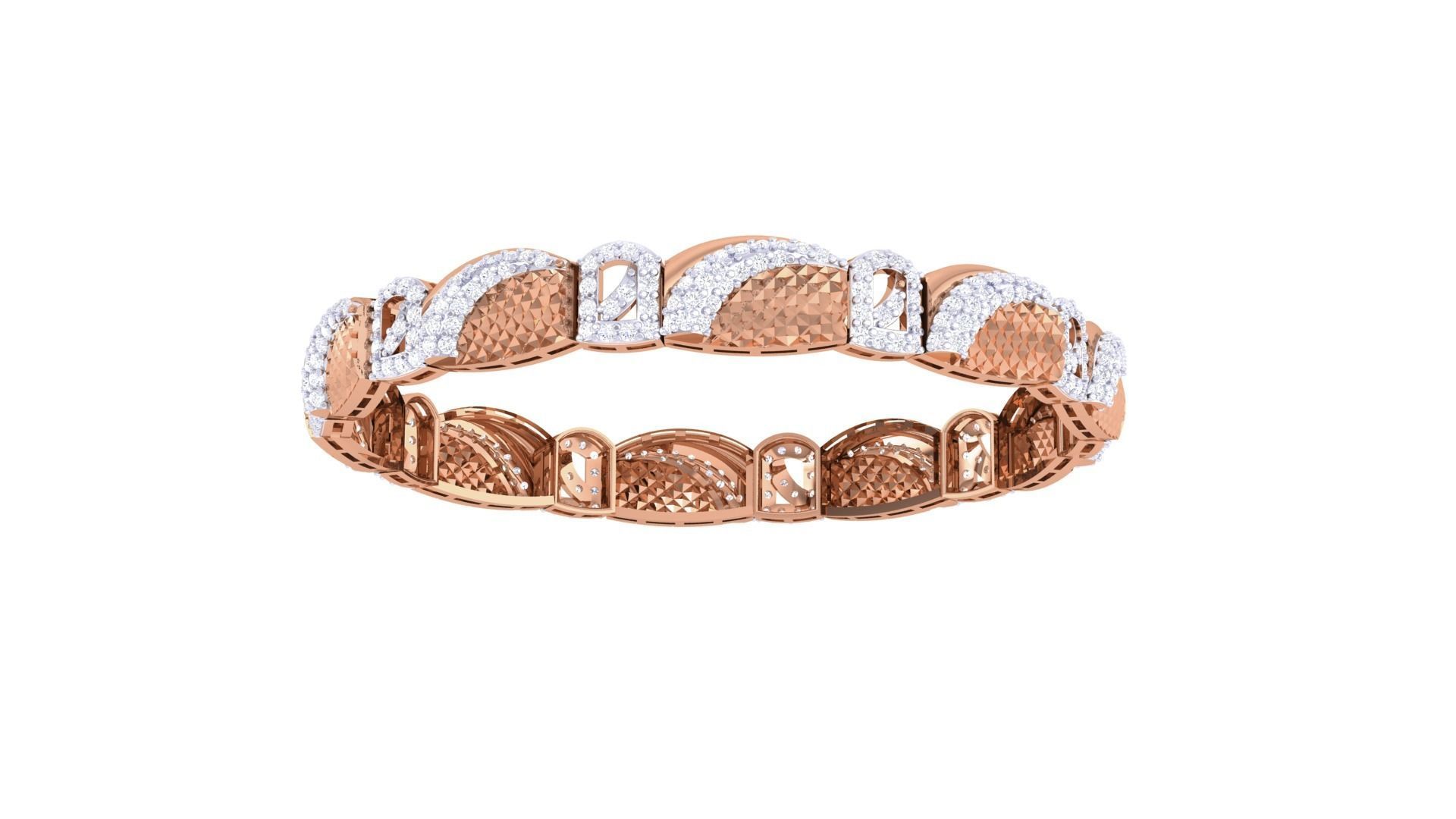 Solid Diamond Women Bracelets 3dm renders  3D print model_8