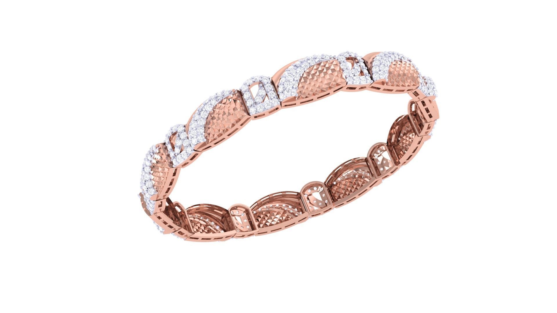 Solid Diamond Women Bracelets 3dm renders  3D print model_3