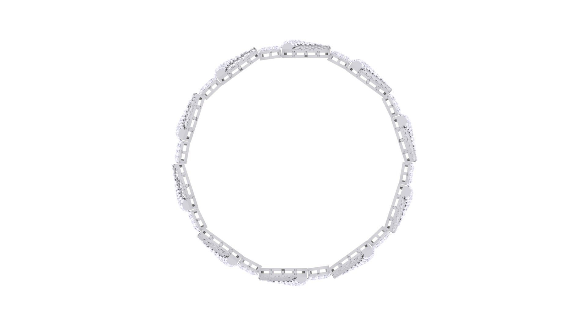 Solid Diamond Women Bracelets 3dm renders  3D print model_10
