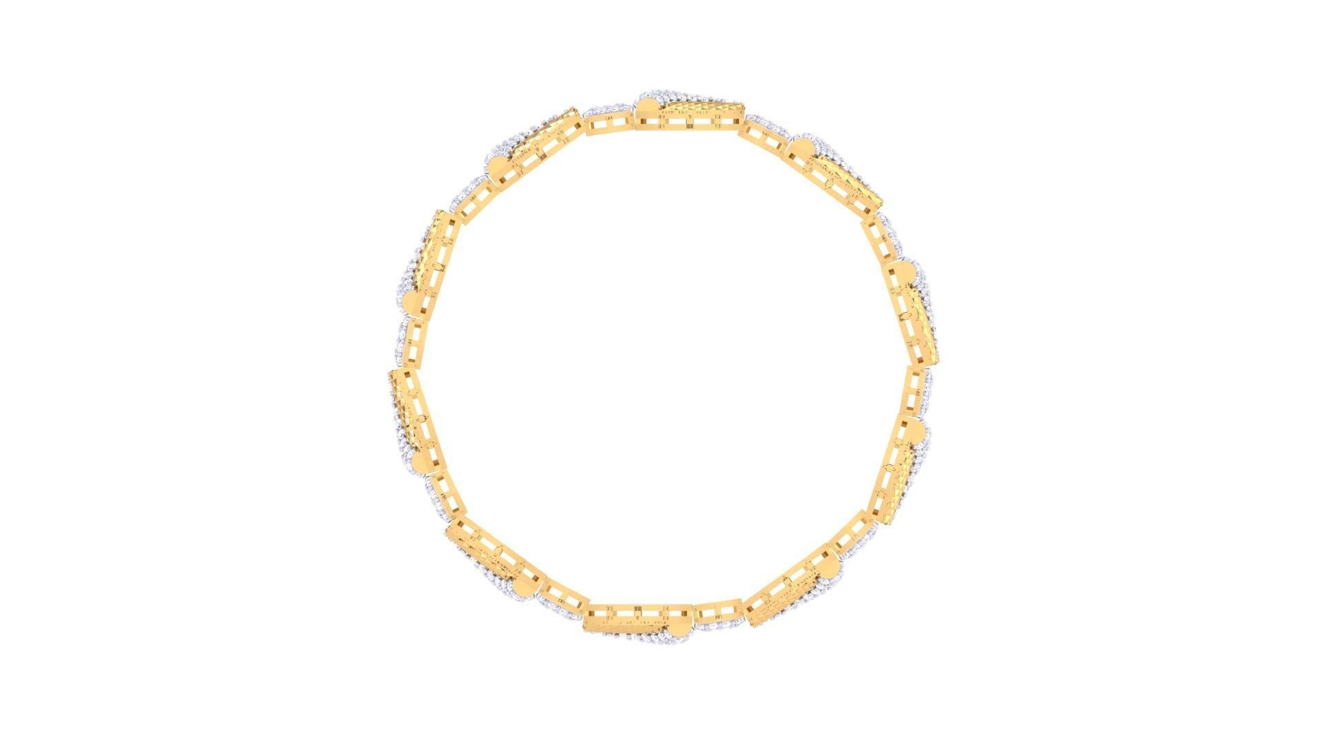 Solid Diamond Women Bracelets 3dm renders  3D print model_9