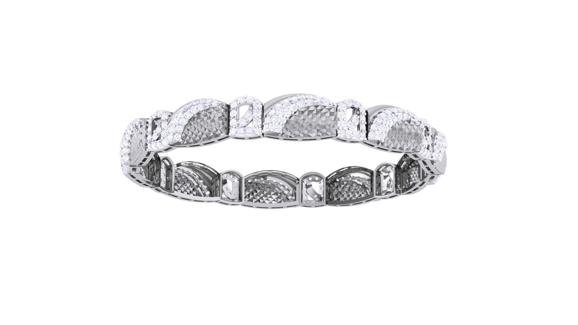 Solid Diamond Women Bracelets 3dm renders  3D print model_7