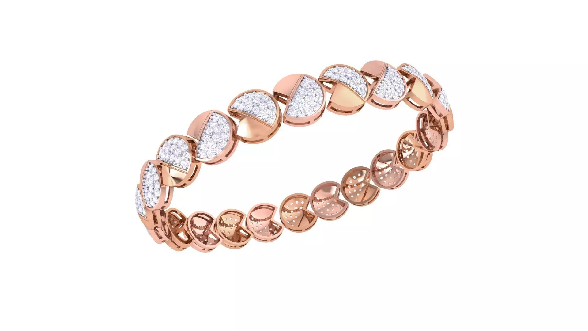 Solid Diamond Women Bracelets 3dm renders  3D print model_0