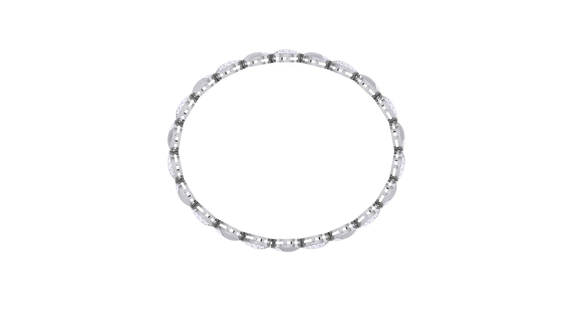 Solid Diamond Women Bracelets 3dm renders  3D print model_10