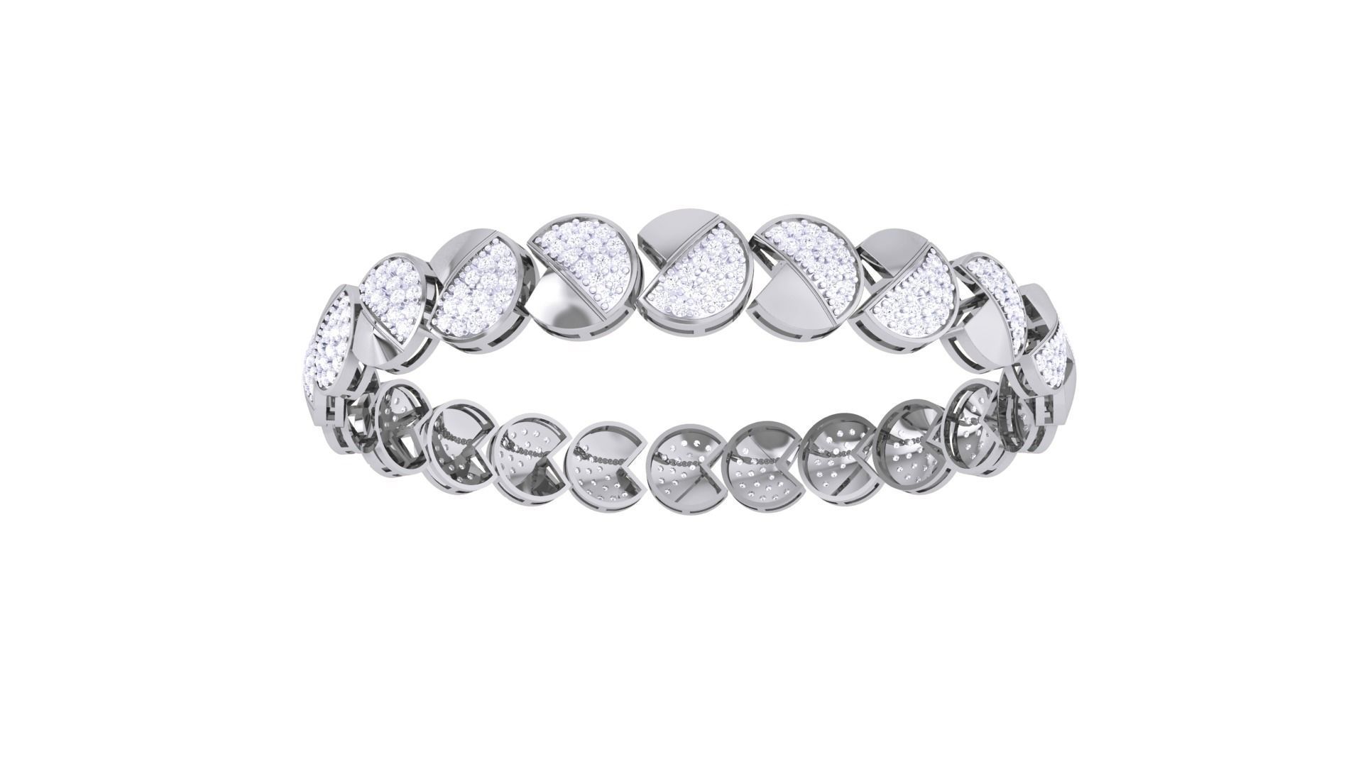 Solid Diamond Women Bracelets 3dm renders  3D print model_7