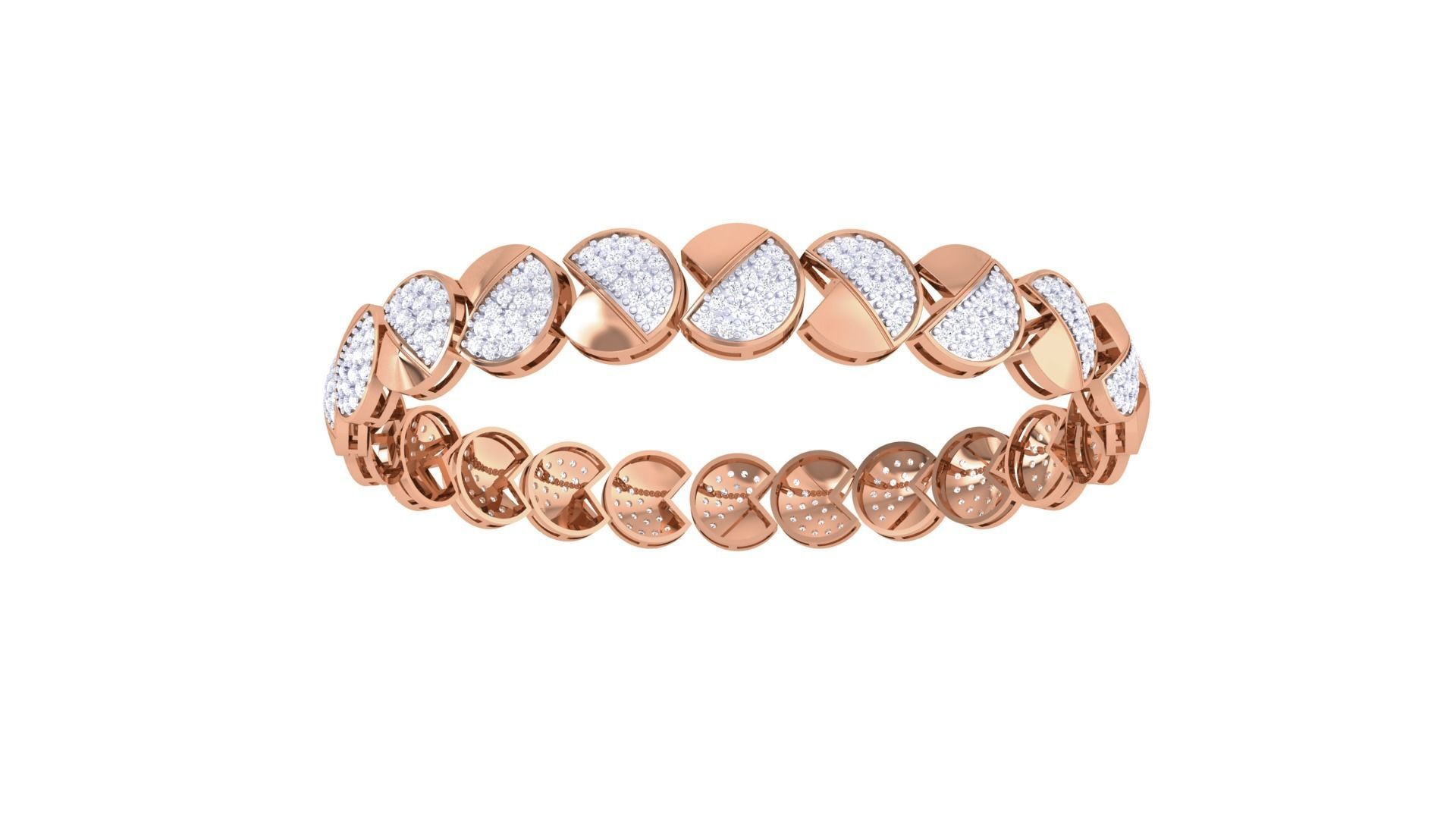 Solid Diamond Women Bracelets 3dm renders  3D print model_8